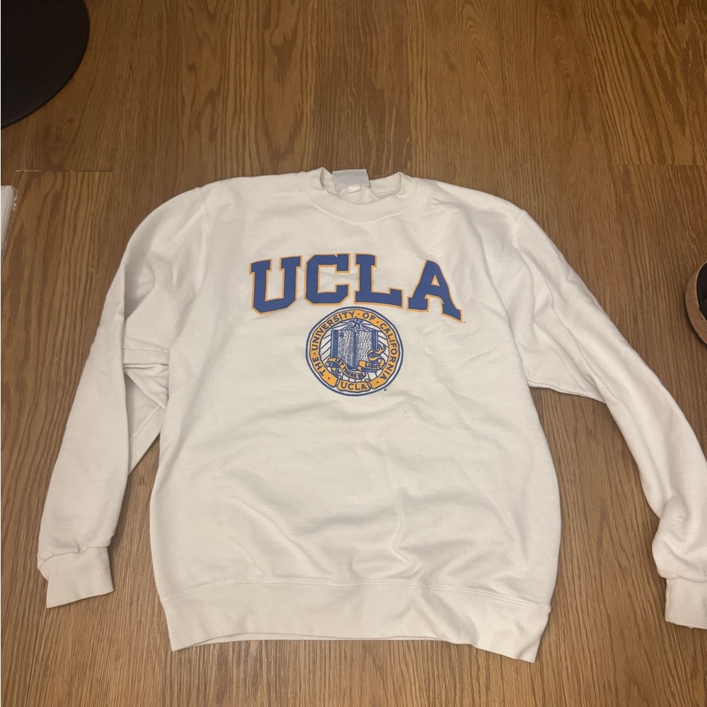 Champion White Crewneck Sweater with UCLA Logo